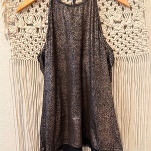 Fabletics‎ Women’s Medium Ciara Tank – Rose Gold Glitter Performance Workout Top
